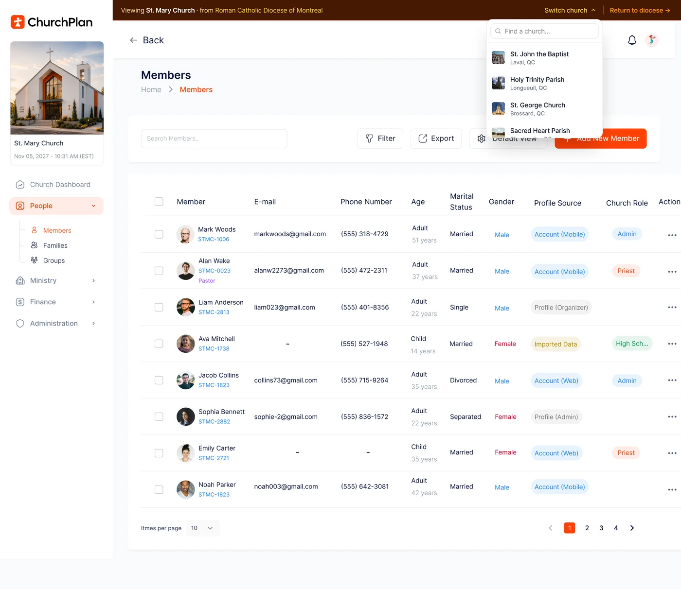ChurchPlan - Members